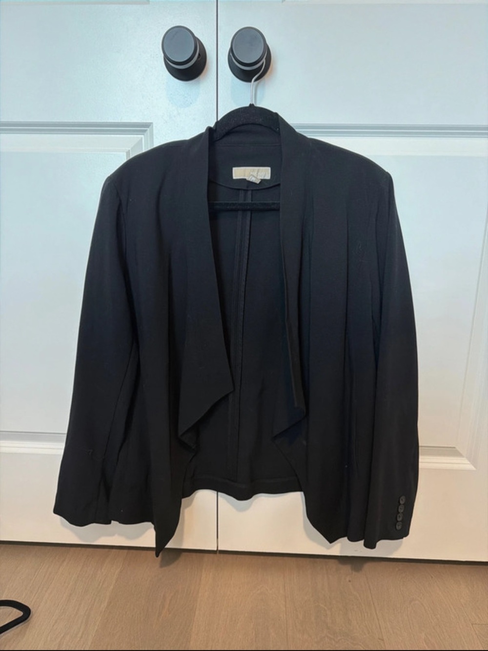 MICHAEL Michael Kors Black Draped Open-Front Blazer